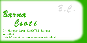 barna csoti business card